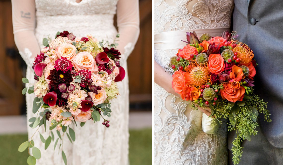 photographs of Fall bridal bouquets in Boston Magazine